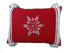 14" X 20" Red Zippered Cotton Blend Christmas Snowflakes Throw Pillow With Embroidery