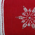 14" X 20" Red Zippered Cotton Blend Christmas Snowflakes Throw Pillow With Embroidery