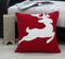 20" X 20" Red Deer Zippered Cotton Blend Christmas Reindeer Throw Pillow
