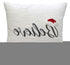 20" X 20" White Cotton Blend Believe Christmas Throw Pillow