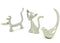 Set of Three Silver Metal Bird, Cat, Dog Tabletop Sculpture