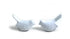 Set of Two White Metal Bird Tabletop Sculpture