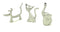 Set of Three Silver Metal Cat, Dog, Elephant Tabletop Sculpture