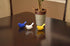 Set of Three Blue And Yellow Metal Bird Tabletop Sculpture
