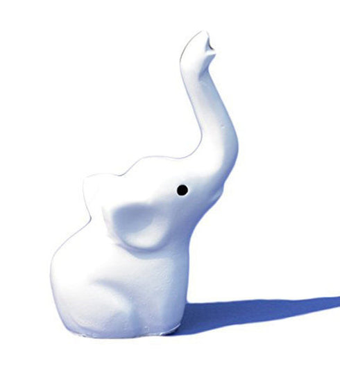 4" White Metal Elephant Elephant Figurine Tabletop Sculpture