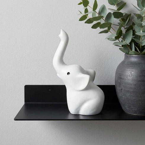 4" White Metal Elephant Elephant Figurine Tabletop Sculpture
