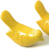 Set of Two 2" Yellow Metal Bird Bird Figurine Tabletop Sculpture