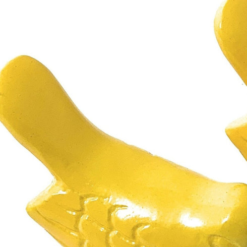 Set of Two 2" Yellow Metal Bird Bird Figurine Tabletop Sculpture