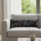 14" X 45" Dark Gray And White Aspen Nighttime Skyline Lumbar Decorative Pillow