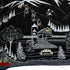 14" X 45" Dark Gray And White Aspen Nighttime Skyline Lumbar Decorative Pillow