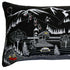 14" X 45" Dark Gray And White Aspen Nighttime Skyline Lumbar Decorative Pillow