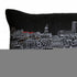 14" X 46" Dark Gray And White Nashville Nighttime Skyline Lumbar Decorative Pillow