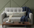 14" X 46" Dark Gray And White Nashville Nighttime Skyline Lumbar Decorative Pillow