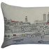 14" X 46" Dark Gray And White Nashville Nighttime Skyline Lumbar Decorative Pillow