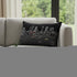 14" X 24" Black And White Fort Worth Nighttime Skyline Lumbar Decorative Pillow