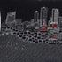 14" X 24" Black And White Fort Worth Nighttime Skyline Lumbar Decorative Pillow