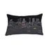 14" X 24" Black And White Fort Worth Nighttime Skyline Lumbar Decorative Pillow