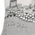 14" X 24" Black And White Fort Worth Nighttime Skyline Lumbar Decorative Pillow