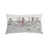 14" X 24" Black And White Fort Worth Nighttime Skyline Lumbar Decorative Pillow