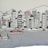 14" X 24" Cream Hong Kong Daylight Skyline Lumbar Decorative Pillow