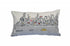 14" X 24" Dark Gray And White NYC Nighttime Skyline Lumbar Decorative Pillow