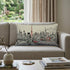 14" X 24" Dark Gray And White Tokyo Nighttime Skyline Lumbar Decorative Pillow