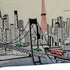 14" X 24" Dark Gray And White Tokyo Nighttime Skyline Lumbar Decorative Pillow