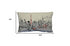 14" X 24" Dark Gray And White Tokyo Nighttime Skyline Lumbar Decorative Pillow