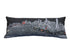 14" X 35" Dark Gray And White Chicago Nighttime Skyline Lumbar Decorative Pillow
