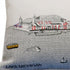 14" X 35" Dark Gray And White Chicago Nighttime Skyline Lumbar Decorative Pillow