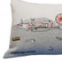 14" X 35" Dark Gray And White Chicago Nighttime Skyline Lumbar Decorative Pillow