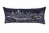 14" X 35" Dark Gray And White Houston Nighttime Skyline Lumbar Decorative Pillow