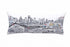 14" X 35" Dark Gray And White Houston Nighttime Skyline Lumbar Decorative Pillow