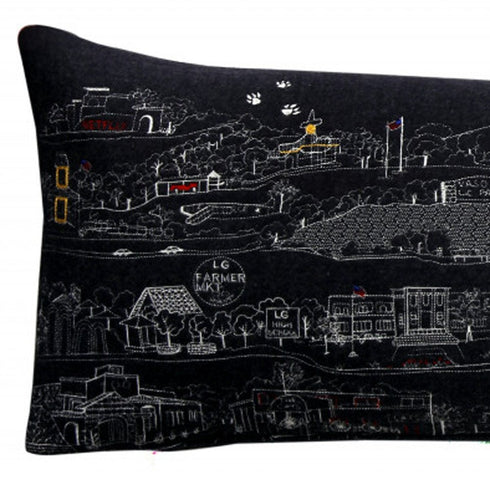 14" X 35" Cream Los Gatos Daylight Skyline Lumbar Decorative Pillow