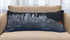14" X 35" Dark Gray And White San Francisco Nighttime Skyline Lumbar Decorative Pillow