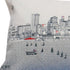 14" X 35" Dark Gray And White Seattle Nighttime Skyline Lumbar Decorative Pillow