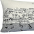 14" X 35" Dark Gray And White St Michael's Nighttime Skyline Lumbar Decorative Pillow