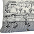 14" X 35" Dark Gray And White St Michael's Nighttime Skyline Lumbar Decorative Pillow