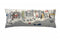 14" X 35" Dark Gray And White Tulsa Nighttime Skyline Lumbar Decorative Pillow