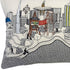 14" X 35" Dark Gray And White Tulsa Nighttime Skyline Lumbar Decorative Pillow