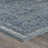 8' X 11' Blue Silver Gray And Cream Damask Distressed Stain Resistant Area Rug