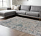 8' X 11' Gray Blue Taupe And Cream Abstract Distressed Stain Resistant Area Rug