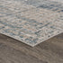 8' X 11' Cream Blue And Ivory Geometric Distressed Stain Resistant Area Rug