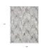 9' X 12' Gray Blue And Cream Geometric Distressed Stain Resistant Area Rug
