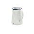 6" White and Blue Metal Jug Vase