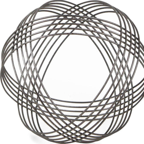 9" Gray Metal Hand Painted Decorative Orb Tabletop Sculpture