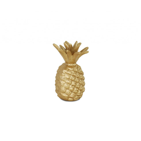 8" Gold Cast Iron Pineapple Hand Painted Sculpture