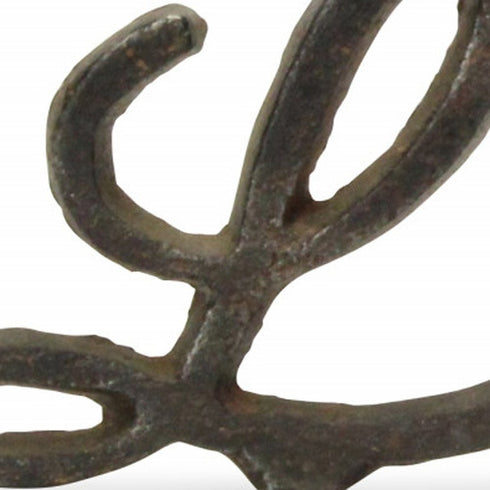 3" Black Cast Iron Love Hand Painted Tabletop Sculpture