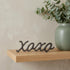 3" Black Cast Iron Hand Painted XOXO Sentiment Tabletop Sculpture