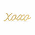 3" Gold Cast Iron Hand Painted XOXO Sentiment Tabletop Sculpture